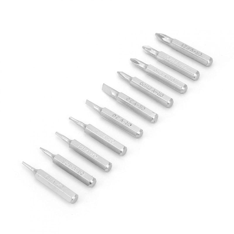 10PCS 4mm Shank Screwdriver Bits Set Repair Tools Replacement, PH00/PH0/Z1/Z0/3.0/2.0/1.0/T5/T4/Star