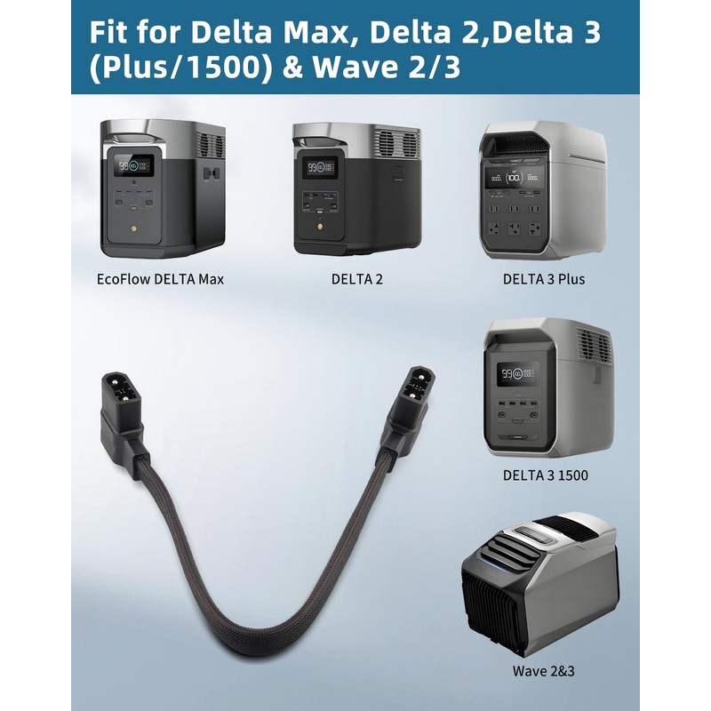 Urnqowuy Extra Battery Cable Fits for EcoFlow XT150, Delta 2,