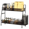 2 Tier Spice Rack, Standing, Metal Spice Rack, Kitchen Shelf,