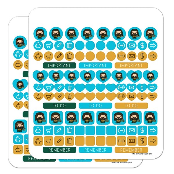 Aquaman Movie Cute Chibi Character Planner Calendar Scrapbooking Crafting Sticker