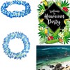 6 Thicken 41 Inch Blue Hawaiian Leis for Graduation Party