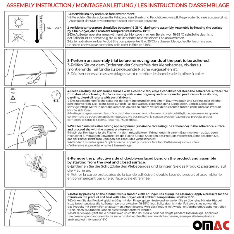 OMAC Window Molding Trim Streamer for Honda Civic 2016-2021 Sedan