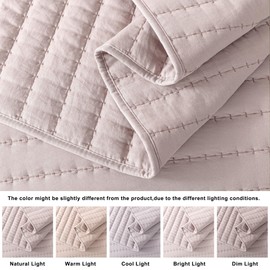ROARINGWILD Pink Twin Size Quilt Bedding Sets with Pillow Sham, Lightweight Soft Bedspread Coverlet, Quilted Blanket Thin Comforter Bed Cover for All Season, 2 Pieces, 68x90 inches
