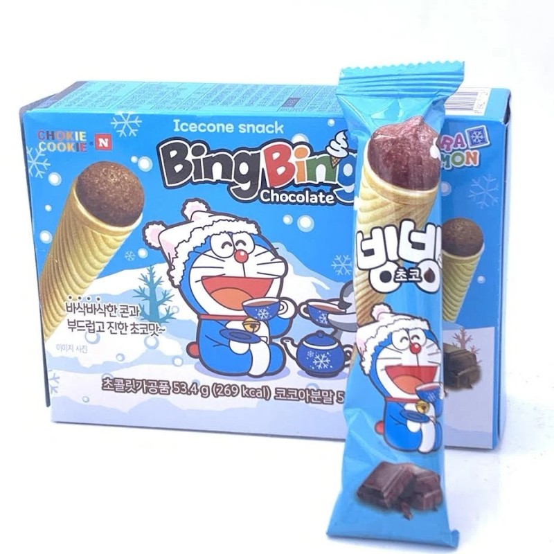 Chokie Cookie Doraemon Chokie Cookie Icecone Snack Bingbing Chocolate 53.4g/(6pcs)