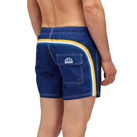 SUNDEK Mens Elastic Waist Boardshort, Swim Trunks 14" Length 5" Inseam