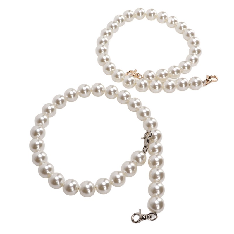 2Pcs Pearl Bead Bag Chain 60cm Workmanship Easily Install Detachable