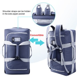 MIER 90L Large Backpack Duffle for Men Heavy Duty Duffel Bag with Backpack Straps for Travel, Gym, Sports, Convertible and Water Resistant, Haze Blue