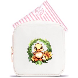 BJDAMAI Duck Mini Makeup Bag, Duck Gift For Women Girls, Cute Portable Zipper Pouch Cosmetic Bag For Teen Girls Kids, Small Storage Bag For Sanitary Pad, Period napkin bag!