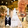 HeartYue 2 Pcs Bride and Groom Wine Bottle Covers Set