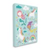Stupell Industries Mermaid and Unicorn Rainbow Collage Kids' Fantasy Illustration,