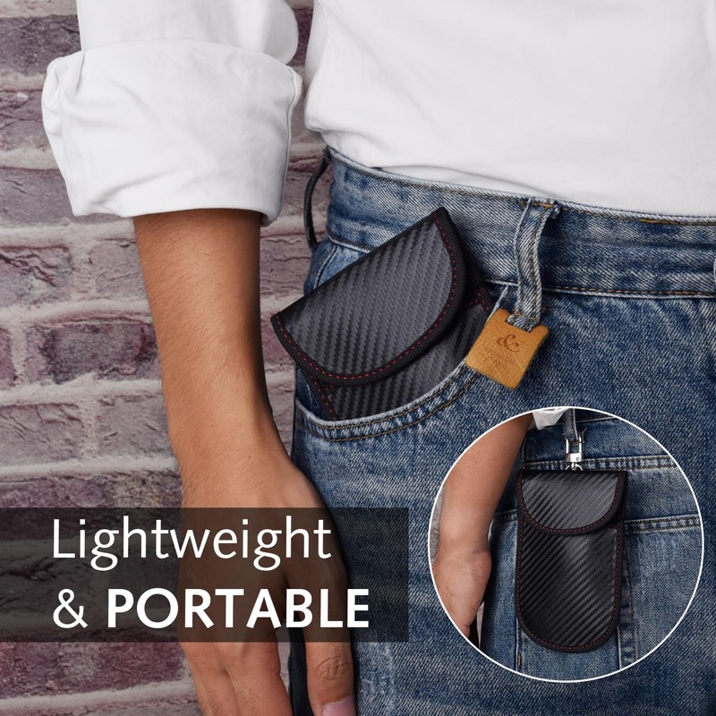 2 Pack Faraday Pouch for Car Keys, RFID Blocker Faraday