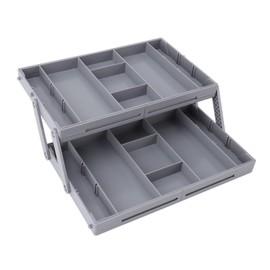 Drawer Organizer, Multi Layer Drawer Small Storage Organizer Expandable Jewelry Organizer Tray, Saving Space, Foldable Makeup Storage Display Case for Dresser Bathroom Kitchen (2