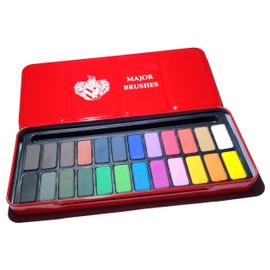 Major Brushes Watercolour Block Tin Set of 24 Colours