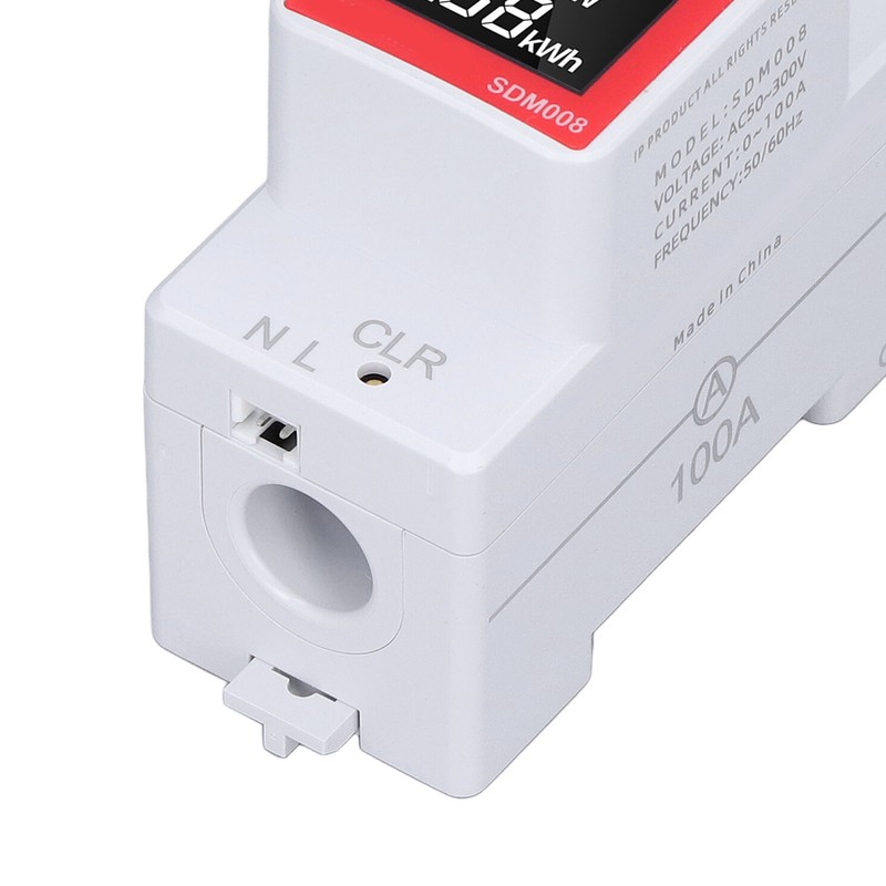 AC Digital Display Meter Rail Type Power Voltmeter Energy Reset