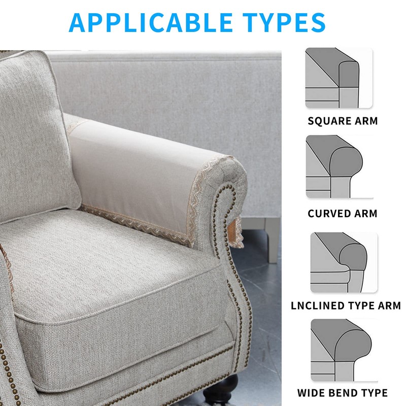 MINJIATEX Couch arm Covers, Non-Slip (2 pcs), Washable, for Living