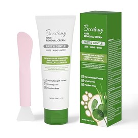 Crema depilatoria para mujeres – Piel suave en 5 – 7 minutos, crema de depilación de línea corporal y bikini con raspador, fórmula de aloe y jojoba pa