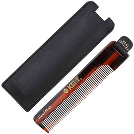 Kent NU22 - Peine de bolsillo de dientes finos hecho a mano para hombres, mujeres y niños, alisador de pelo para el cuidado diario del cabello, barba 