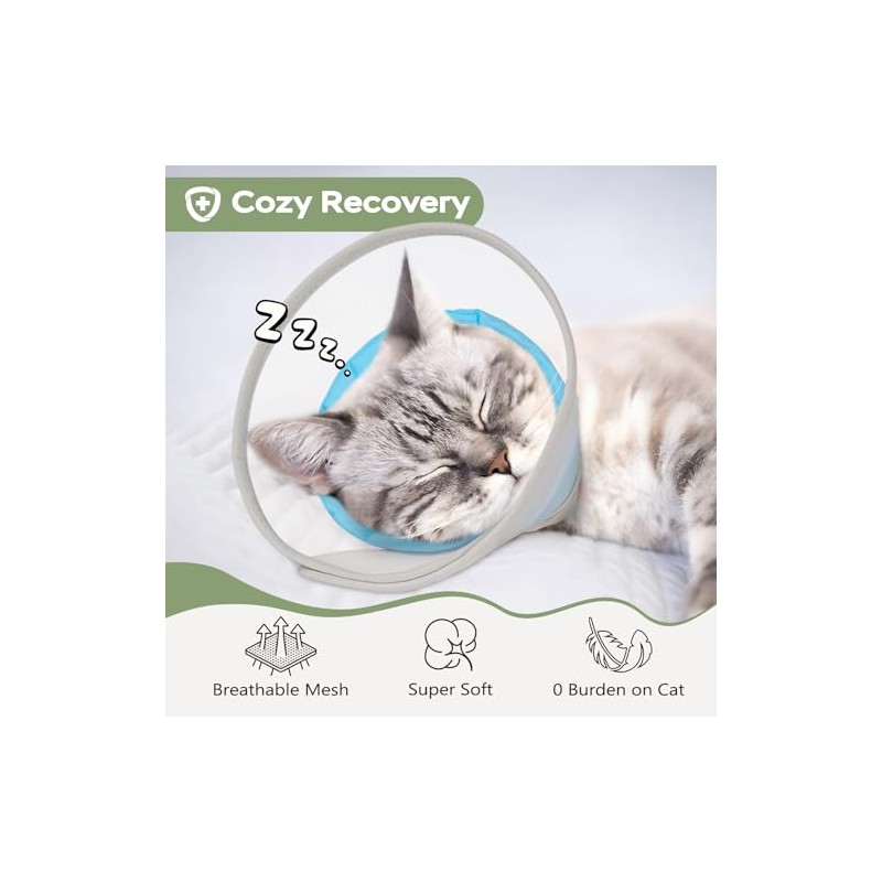 Cat Cone Collar Soft: Comfortable Waterproof Mesh Recovery Cone After