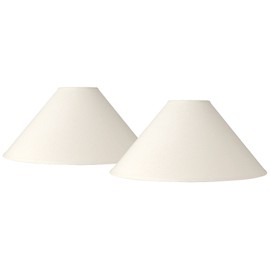 Set of 2 Chimney Lamp Shades White Large 6" Top x 23" Bottom x 13.5" Slant x 10.5" High Spider with Replacement Harp and Finial Fitting - Springcrest
