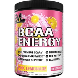 Evlution Nutrition BCAA Energy - Suplemento de aminocido energizante de alto rendimiento para el desarrollo muscular, recuperacin, resistencia y...   