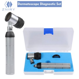 ZNIRY DERMATOSCOPE Dermatology Skin Diagnostic Black & Silver Dermal Instruments Best Quality DERMATOSCOPE Set.10x Magnification