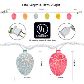 Konictom 8.5Ft Easter String Lights,Easter Day Lights with Multicolor 3D Crack Egg Lights,Plug in Pastel Easter Lights for Home, Bedroom, Party, Easter Decorations Indoor Outdoor