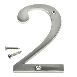 Distinctions by Hillman 843322 4-Inch Brushed Nickel Flush-Mount House Number 2