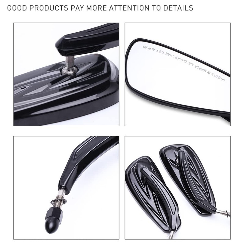 DREAMIZER Motorcycle Rear View Mirrors Handlebar Side Mirrors for Street
