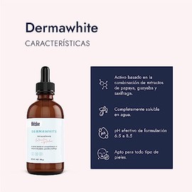 HEBBE - Dermawhite 50 g | Beneficios aclarantes y luminiscentes significativos | Mejora la textura de la piel en rostro y axilas | Se puede usar en cr