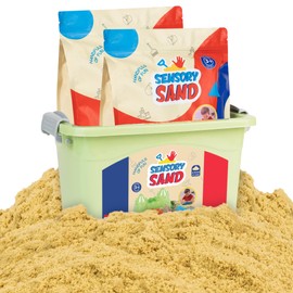Sensory Sand Bulk Size 10 Pounds Moldable Indoor Playsand Brown Sand Color with Container