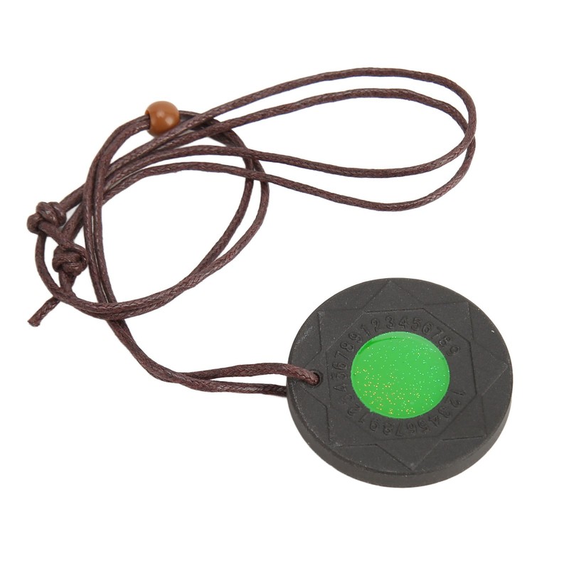 Volcanic Lava Energy Stone Pendant Green Core Promote Circulation Adjustable