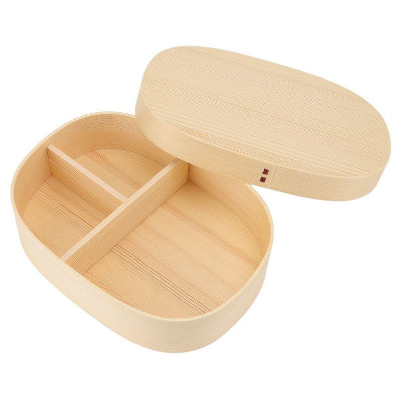 Bento Box Portable Japanese Style Wooden Large Single Layer Removable
