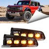 BINQIGOO LED Front Bumper Fog Light Daytime Running Lamp White/Amber