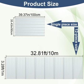 Clear Polycarbonate Roofing Sheet, Splicable Corrugated Plastic UV Resistant Greenhouse Shed Canopy, Transparent Insulation Day Lighting Panels, Easy Cut Covering Panel (Transparent, 3.28'x32.8')