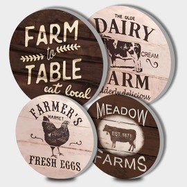 Retro Farmhouse Electric Stove Burner Covers，4 Pcs Farmhouse Decor Round Stove Burner Cover，8 Inches and 10 Inches，Gas Stove Burner Cover,Metal Cooktop Summer Decorative Home Decor,Kitchen Decor