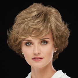 Paula Young Sheer Dance Hand-Tied WhisperLite Wig Luxe Crop-Style Wig with Razored Bangs and Dimensional Layers/Multi-Tonal Shades of Blonde, Silver, Brown and Red