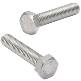 AMLOOPH M8 Bolts, M8 X 30mm Hex Head Cap Screws - A2 Grade Stainless Steel Fully Threaded Hex Bolts for Metal Construction Work, Automotive Machinery (Pack Of 20)