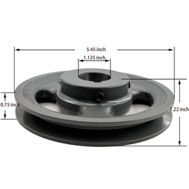 Saelno AK56-1 1/8 Sheave,v Belt Pulley 1 1/8 inch bore 5.45" OD,Motor Pulley Cast Iron for A AX 3L 4L V-Belts,AK56X1 1/8 Pulley