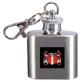 Mcmillan Family Crest Surname Coat of Arms 1oz Hip Flask Kerying Engraved