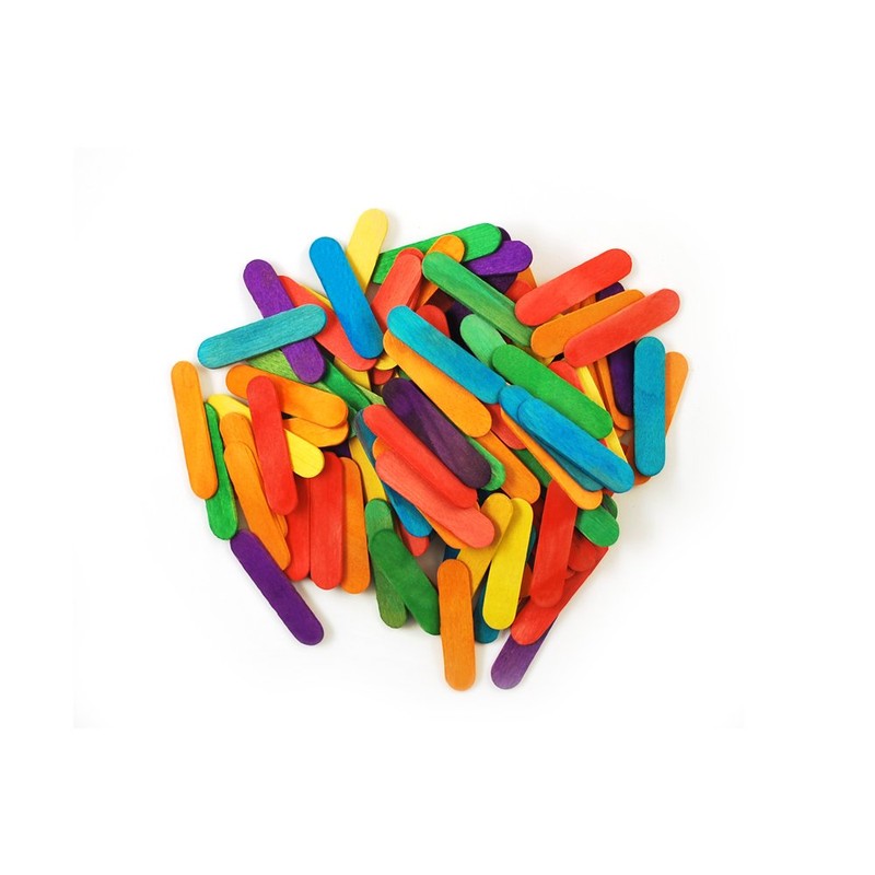 Multicraft Imports Mini Craft Sticks-Colored 2.6" 120/Pkg