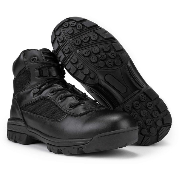 RYNO GEAR 6" Men's Black Tactical Combat Boots with CoolMax Lining (6.0, 11)