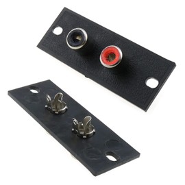 LUORNG 6pcs 2 Way RCA Terminal Wall Panel Plate Input Phono Chassis Socket AV Audio Connector, Black