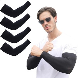 VERISSY Arm Cover, Men's, 4 Pieces, UV Protection, Cool, Large Size, For Work, 2 Set, UPF 50+, Arm Cover, Supporter, Long, Sports, UV Protection, Sunburn Protection, Outdoor, Moisture Wicking, Quick