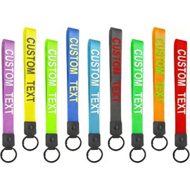 QIMAMADE - Llavero personalizado con correa de muñeca para llaves, llavero personalizado, correa de muñeca para llave de coche, tarjeta de identificación, teléfono