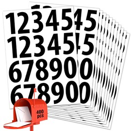 400 PCS Number Stickers, 2" Waterproof Mailbox Number Label, Consecutive Numbers 0-9, Self-Adhesive and Residue-Free, Ideal for Mailboxes, Storage Boxes, Organizers, Cabinets and More