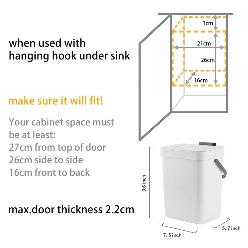 stonespace Small Kitchen Trash Can with Lid, Compost Bin Indoor