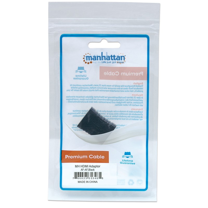 Manhattan ACCITL3460 Cople Hdmi, Hembra/Hembra, Negro