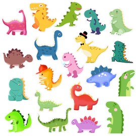 Hianjoo 20 PCS Dinosaur Window Clings Cute Cartoon Window Stickers Gel Clings, Decorations Removable Holiday Window Clings, Window Decals for Adults Home Airplane Classroom Nursery