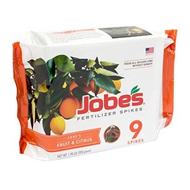 Jobe’s Fruit & Citrus Fertilizer Spikes 8-11-11Time Release Fertilizer for All Fruit Trees, 9 Spikes per Package (3)