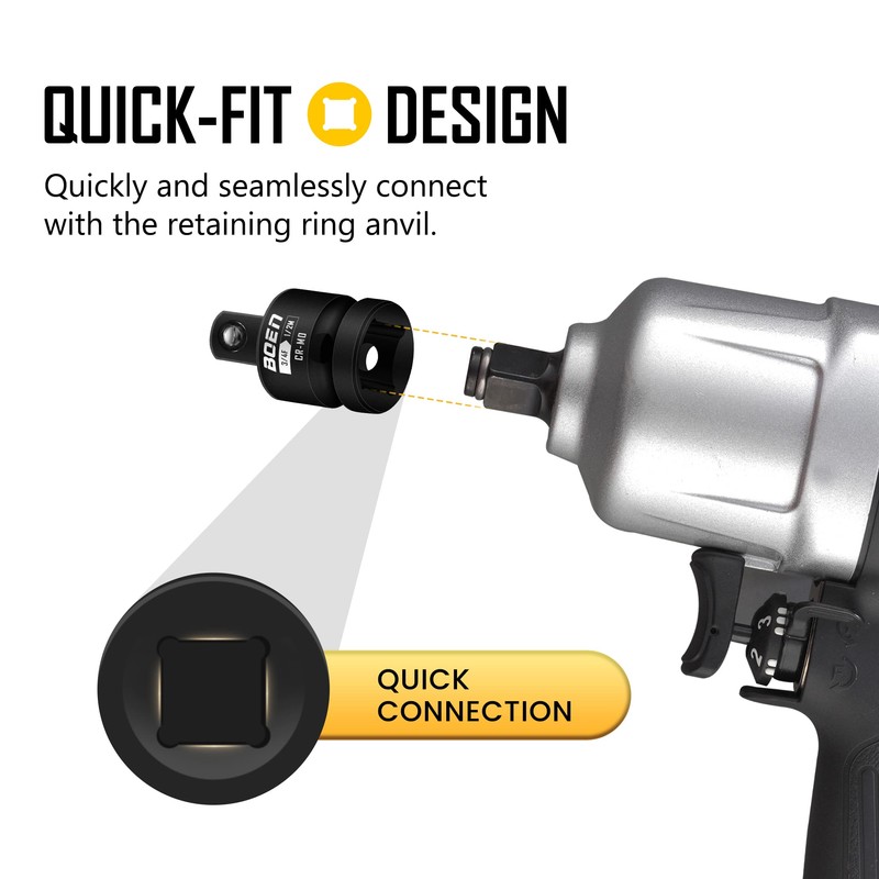 BOEN 3/4"F to 1/2"M Impact Socket Adapter, Cr-Mo Steel,Socket Adapter